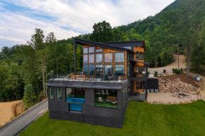 Skyline Sanctuary Indoor Pool Game Room Firepit Mountain Views Luxe Design